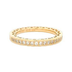 Pandora 14kt Yellow Gold CZ Cubic Zirconia and Enamel Stacking Ring